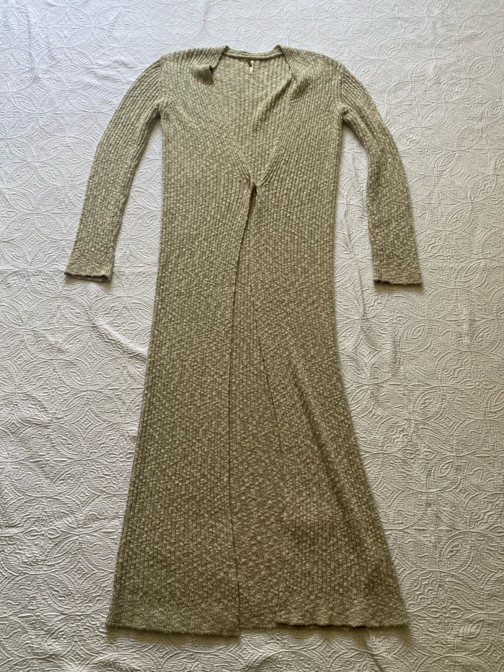 Free People Beige Long Knit Shawl